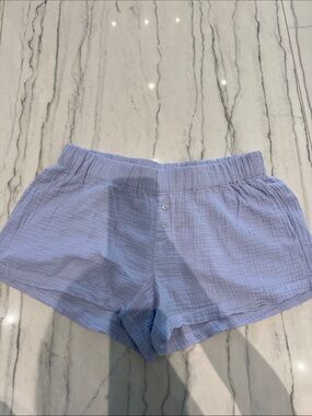 Plenty -Propoganda- Light Blue Women's plush Cotton Lounge Shorts (100% Cotton)